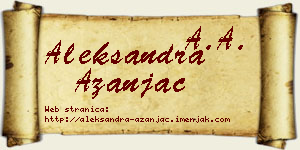 Aleksandra Azanjac vizit kartica